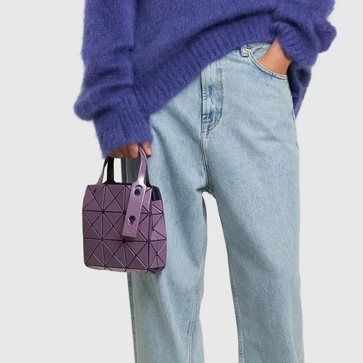 ISSEY MIYAKE CARAT Nylon Tote Bag Shopping Bag Handbags Women's Purple-6