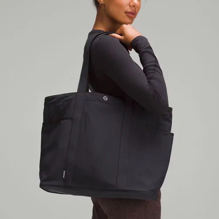 Lululemon Recycled Nylon Tote Bag Shopping Bag Shoulder Bag Handbag Regular Unisex Black-1