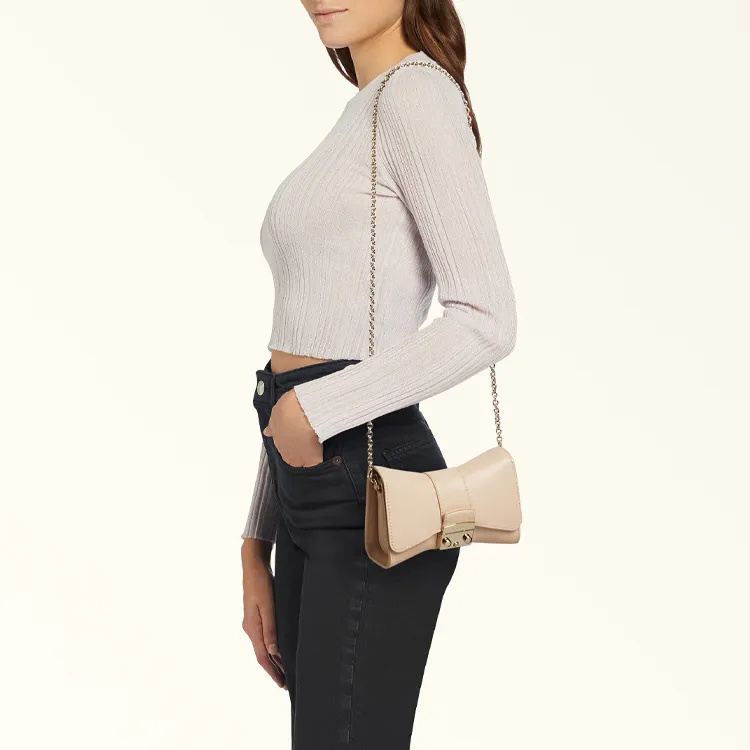 Furla Metropolis Collection Leather Crossbody Bag Shoulder Bag Mini Women's Light Pink-4