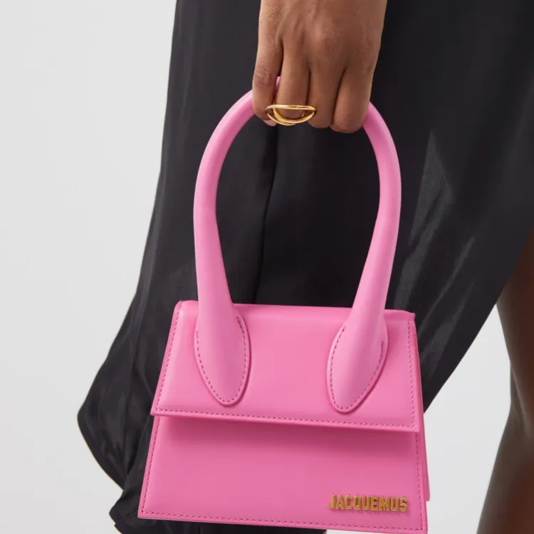 Jacquemus Cow Leather Shoulder Bag Crossbody Bag Handbag Women's Dark Pink-4