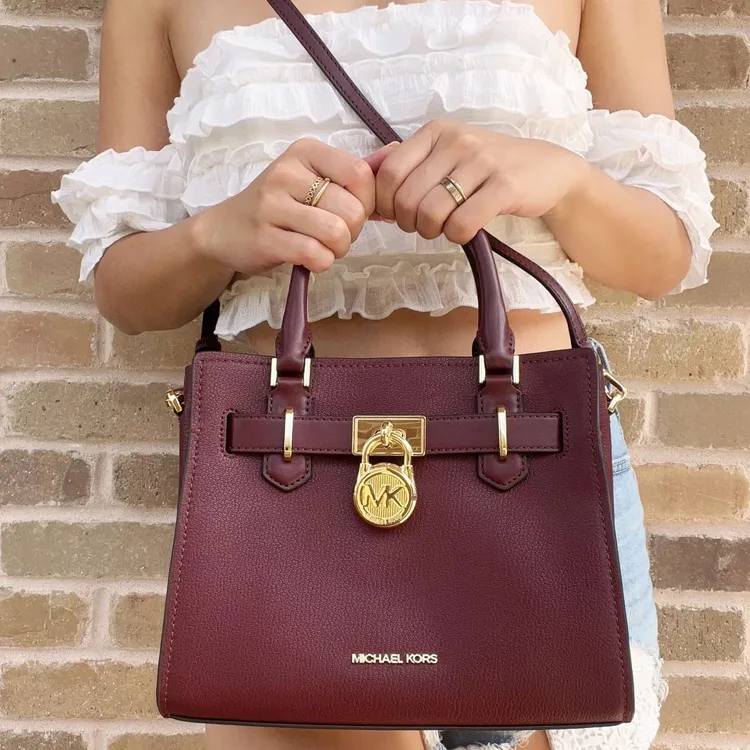 MICHAEL KORS Leather Shoulder Bag Crossbody Bag Handbag Women's Burgundy-4
