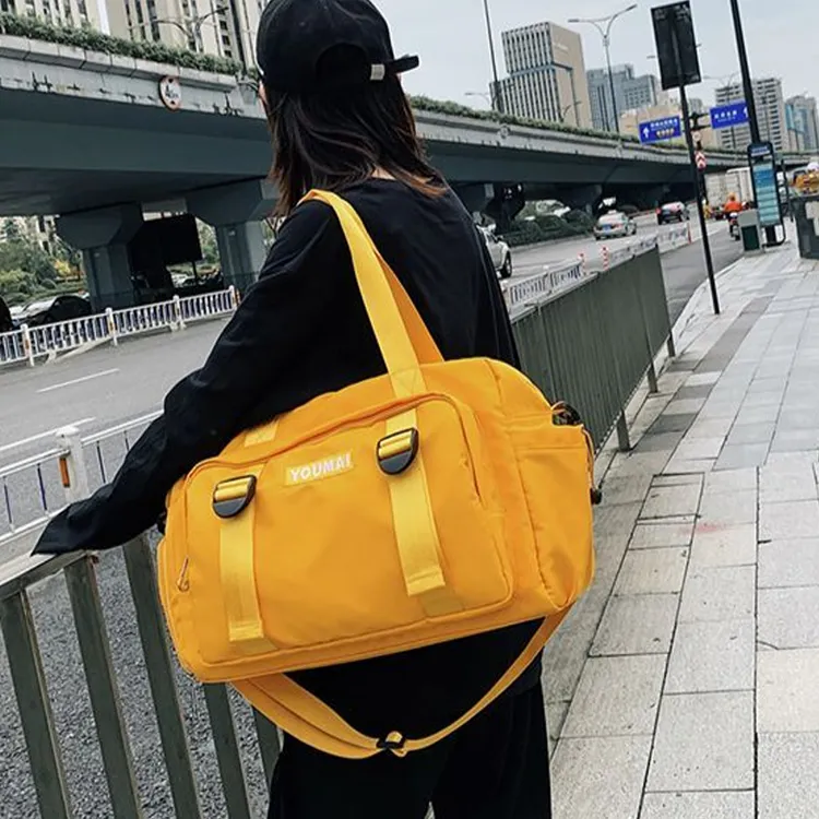 NIGEER Nylon Portable Crossbody Gym Bag Medium Size Unisex Black/Khaki/Yellow/Pink/Red-9