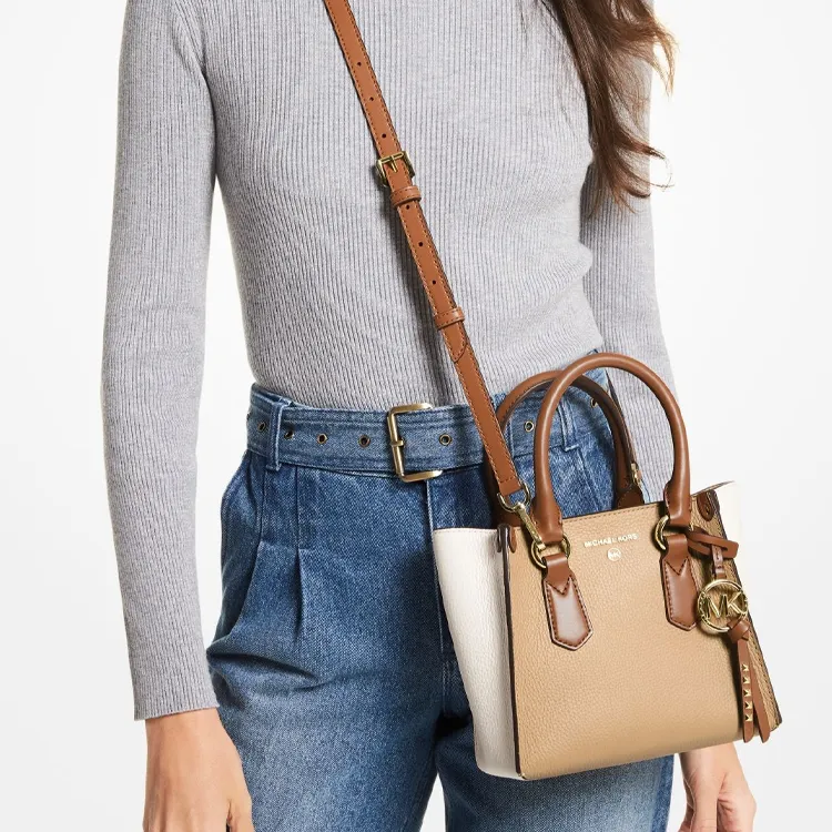 MICHAEL KORS Kris Leather Handbag Shoulder Bag Crossbody Bag Small Size Women's Brown-3