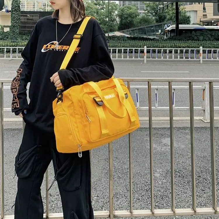 NIGEER Nylon Portable Crossbody Gym Bag Medium Size Unisex Black/Khaki/Yellow/Pink/Red-8