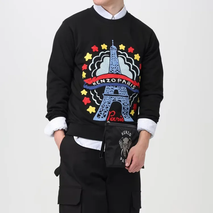 KENZO Polyester Wrist Bag Clutch Tubas Men's Black-5