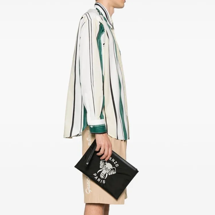 KENZO Polyester Wrist Bag Clutch Tubas Men's Black-4