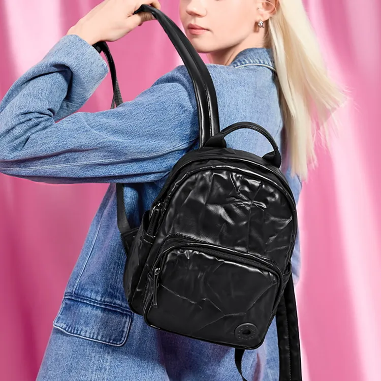 GOLF Synthetic Leather Backpack Regular Women's White/Black-8