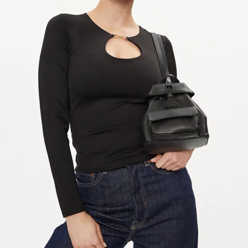 Furla Calfskin Backpack Mini Women's Black-4