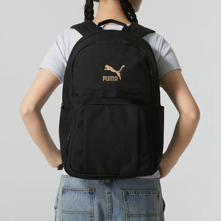 PUMA Nylon Backpack Unisex Black & Gold-2