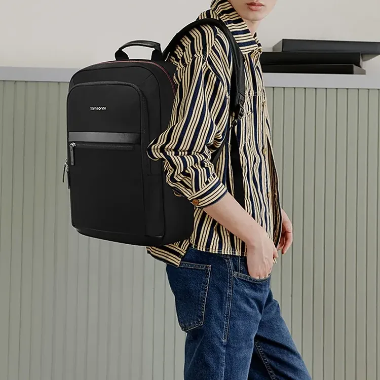 SAMSONITE Fabric Backpack Regular Men's Black-4