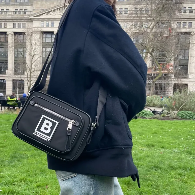 Burberry Polyamide Messenger Bag Crossbody Bag Shoulder Bag Men's Black-2