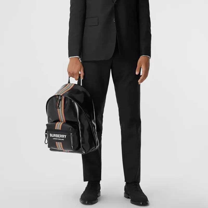 Burberry Cotton Backpack Men's Black-2