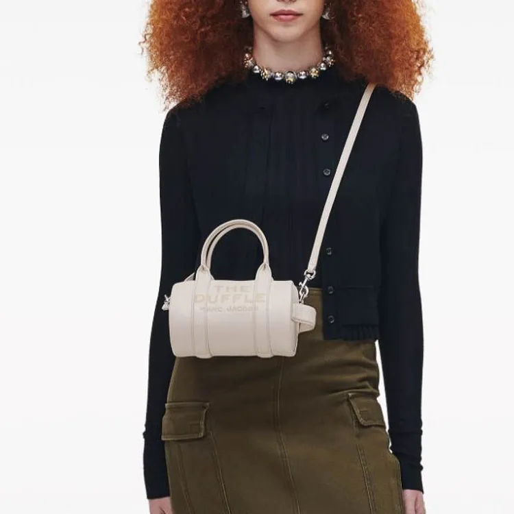 MARC JACOBS The Leather Mini Duffle White-4