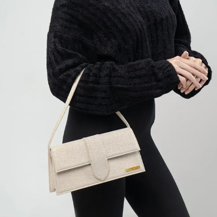 Jacquemus Le Bambino Long Flap Bag Light Greige-5