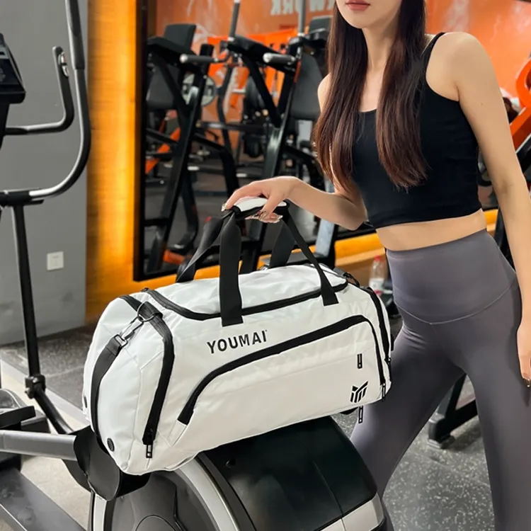 Travel Oxford Gym Bag Medium Size Unisex Black/Orange/Khaki/White/Yellow/Army Green/Lake Blue/Gray-9