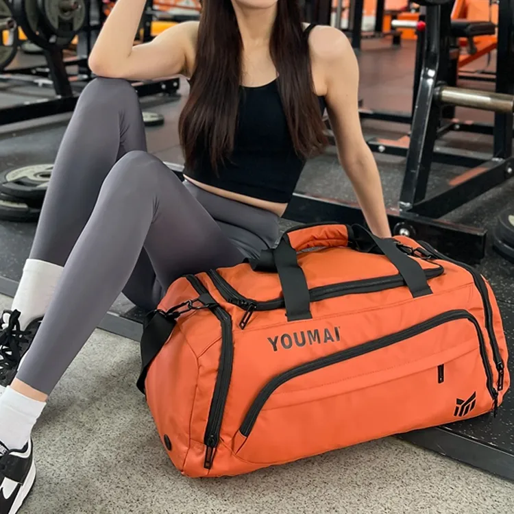 Travel Oxford Gym Bag Medium Size Unisex Black/Orange/Khaki/White/Yellow/Army Green/Lake Blue/Gray-3