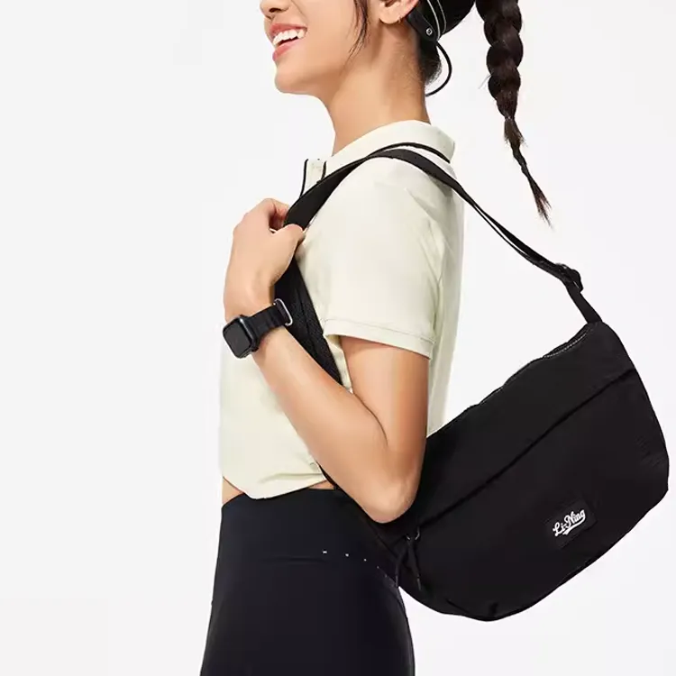 LiNing Polyamide Shoulder Bag, Crossbody Bag Unisex Black-3