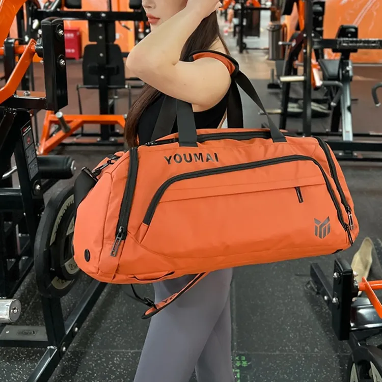 Travel Oxford Gym Bag Medium Size Unisex Black/Orange/Khaki/White/Yellow/Army Green/Lake Blue/Gray-4