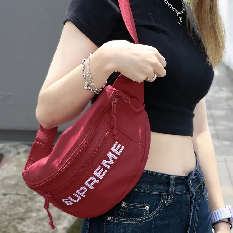 Supreme Cotton Shoulder Bag, Crossbody Bag, Fanny Pack Regular Unisex Red-2