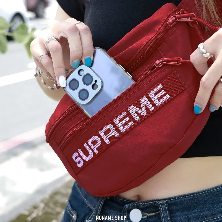 Supreme Cotton Shoulder Bag, Crossbody Bag, Fanny Pack Regular Unisex Red-4