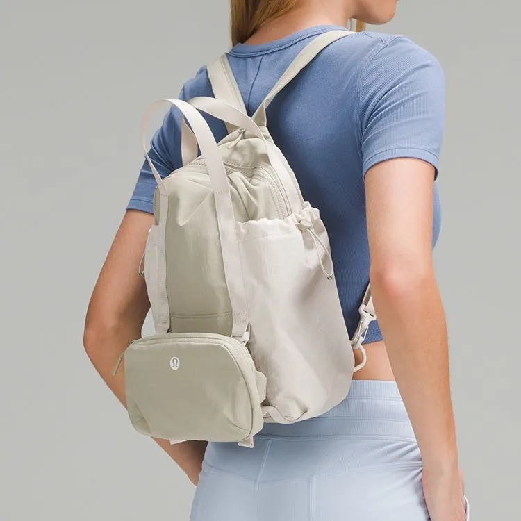 Lululemon Nylon Backpack Unisex Linen With White And Beige-2