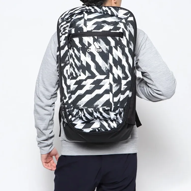 Adidas Polyester Backpack Regular Unisex Black White-5