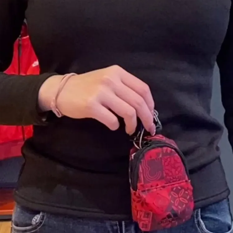 Adidas Polyester Shoulder Bag Crossbody Bag Mini Unisex Red-6