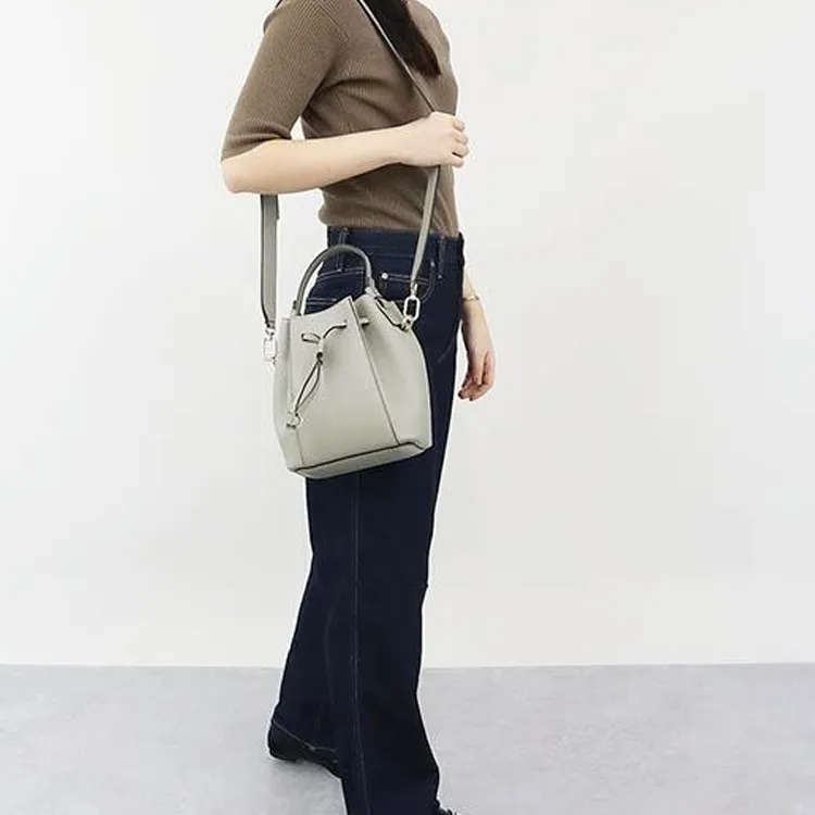 Furla Miastella Leather Handbag Shoulder Bag Crossbody Bag Mini Women's Taupe-4