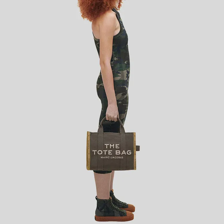 MARC JACOBS Woven Jacquard Tote Bag Shopping Bag Shoulder Bag Crossbody Bag Handbag Medium Size Women's Bronze Green-4