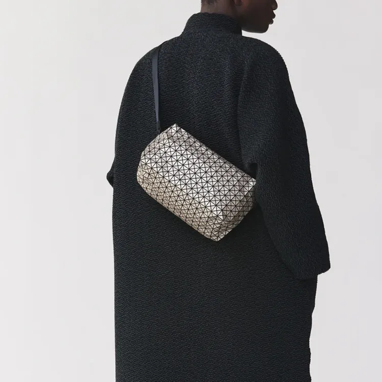 ISSEY MIYAKE Polyurethane One Shoulder Handbags Men's Silver-4