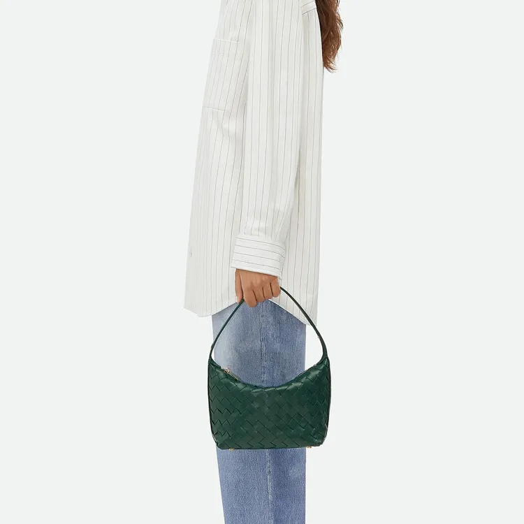 Bottega Veneta Cow Leather Handbag Shoulder Bag Mini Women's Emerald-4