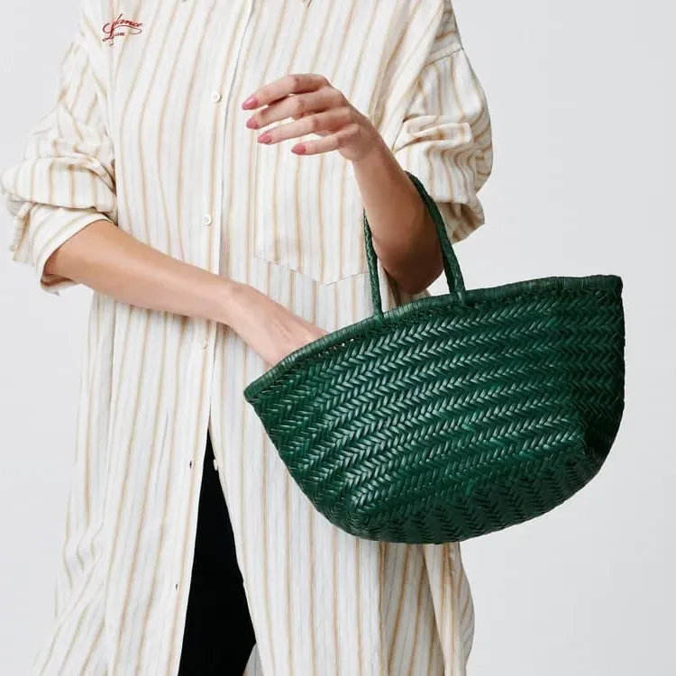 Dragon Diffusion Cow Leather Handbag Regular Women's Little Forest Green-4