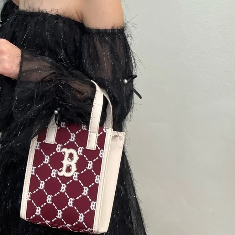 MLB Polyester Tote Bag Shopping Bag Cell Phone Pouch Trunk Bag Handbag Shoulder Bag Crossbody Bag Mini Unisex Red White-3