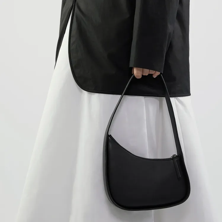 THE ROW Half Moon Leather Shoulder Bag-5