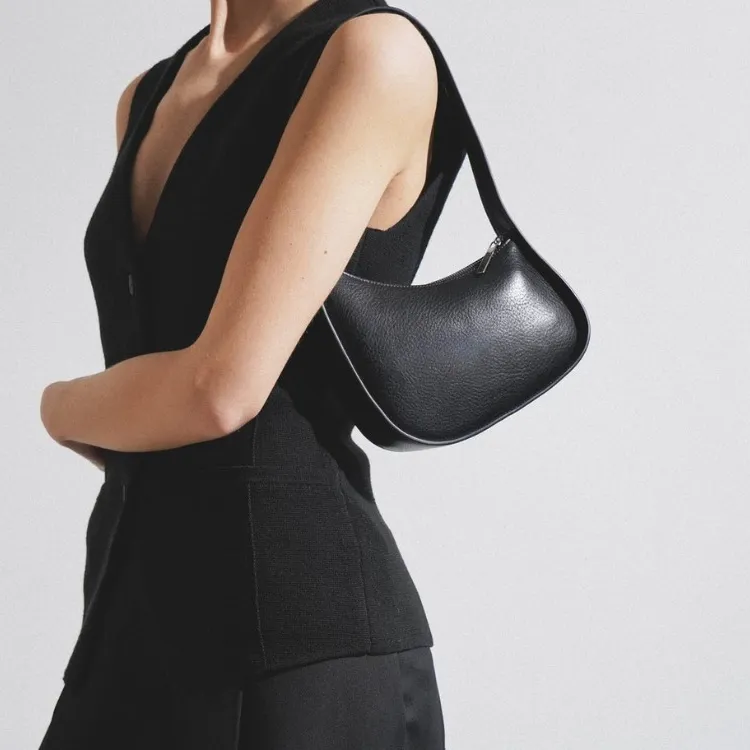 THE ROW Half Moon Leather Shoulder Bag-4