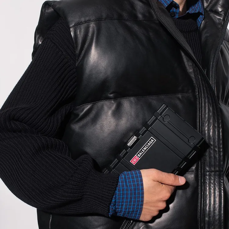 Balenciaga Recycled Material Crossbody Bags Shoulder Bags Men's Black-4