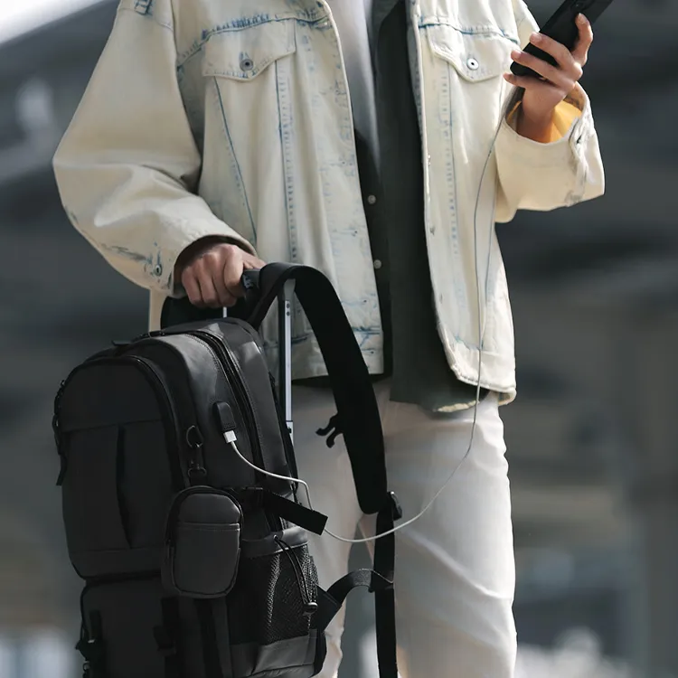 Explorers Polyester Backpack Regular Men's Black/Gray-3
