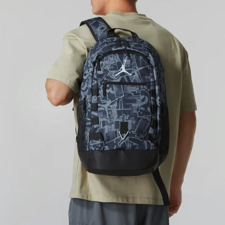 Jordan Polyester Backpack Regular Unisex Charcoal Black-3