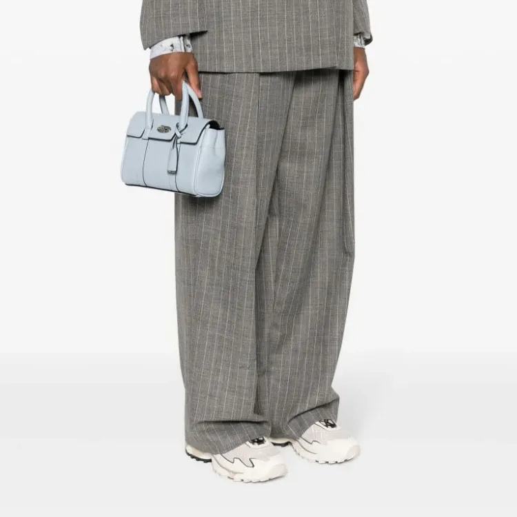 Mulberry Bayswater Calfskin Portable Crossbody Bag, Shoulder Bag Women's Light Blue-4