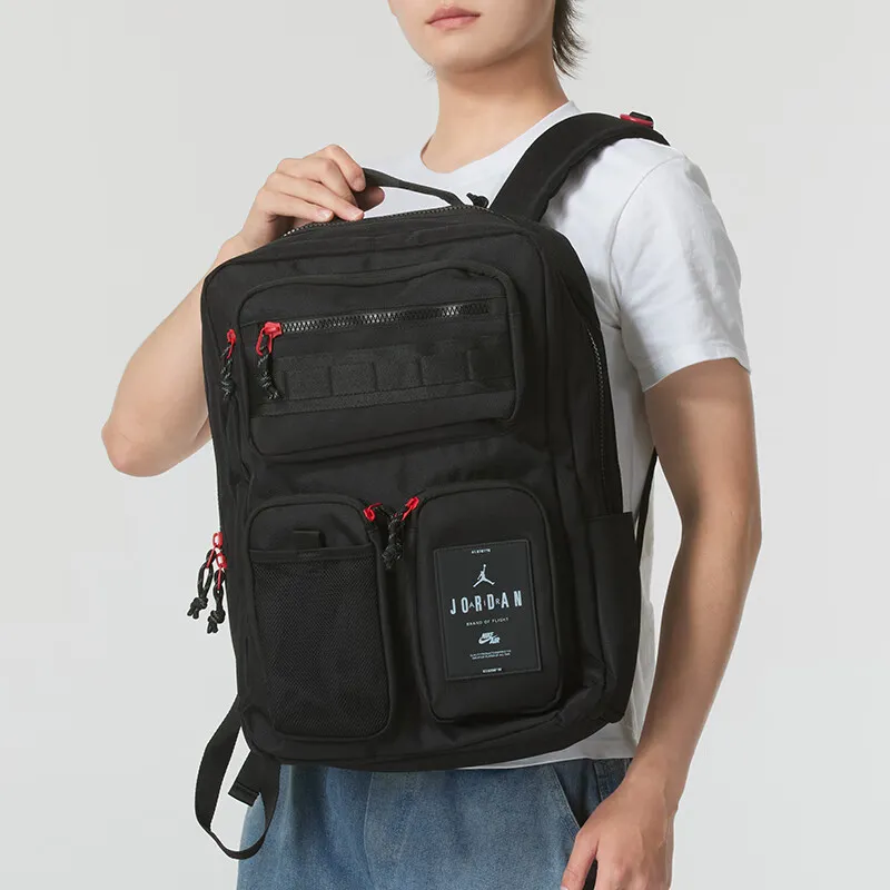 Jordan Polyester Backpack Medium Size Unisex Black-3