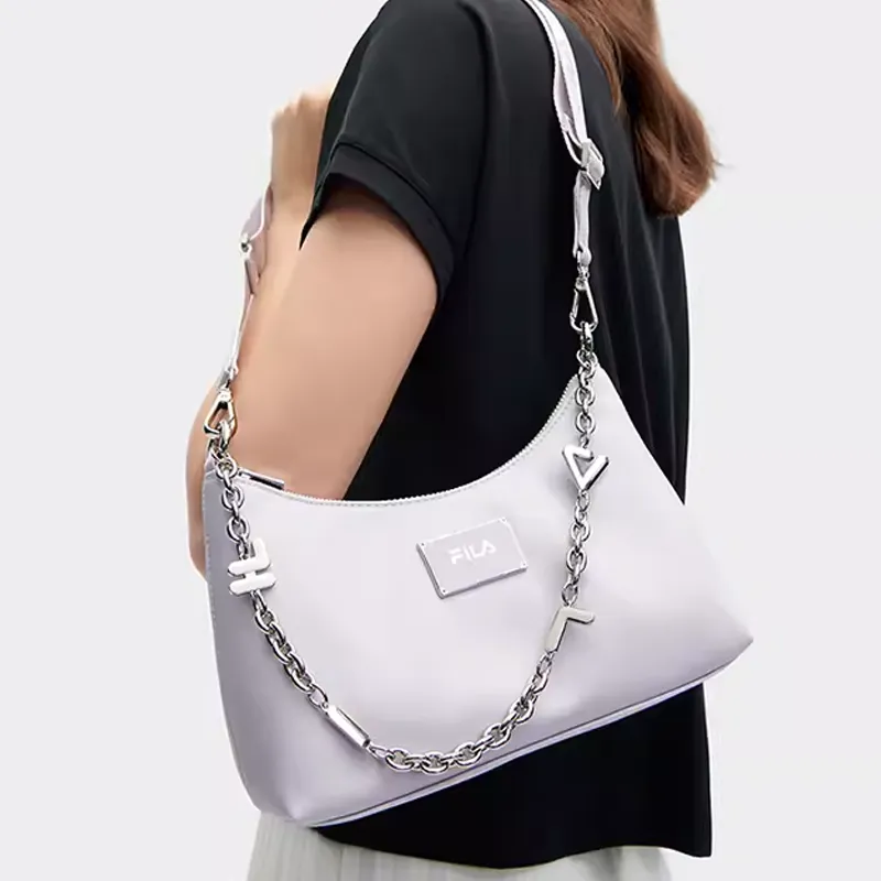 FILA Fabric Shoulder Bag Crossbody Bag Extra Small Women's Light Medium Gray-5