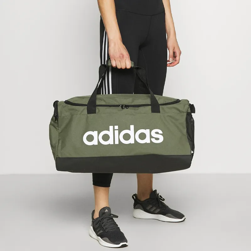 Adidas Recycled Material One Shoulder Crossbody Portable Travel Bag Small Size Unisex Army Green Black And White-4