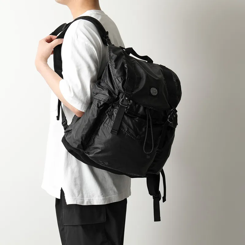STONE ISLAND Canvas Backpack Regular Men's Black-4