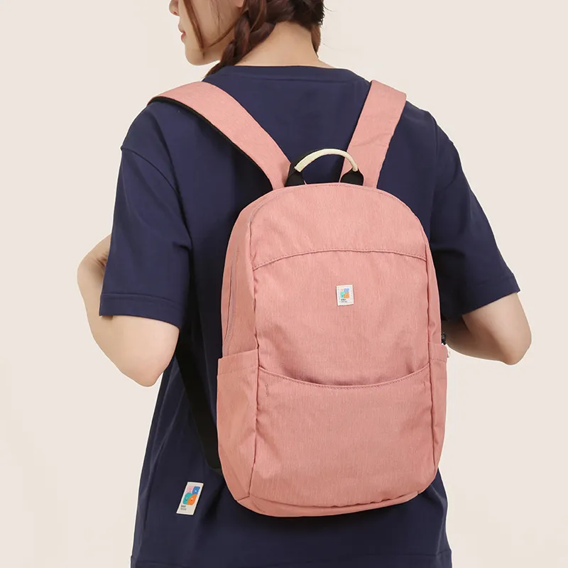 Cloud Factory Polyester Backpack Medium Size Unisex Black/Pink/Turquoise/Orange-1