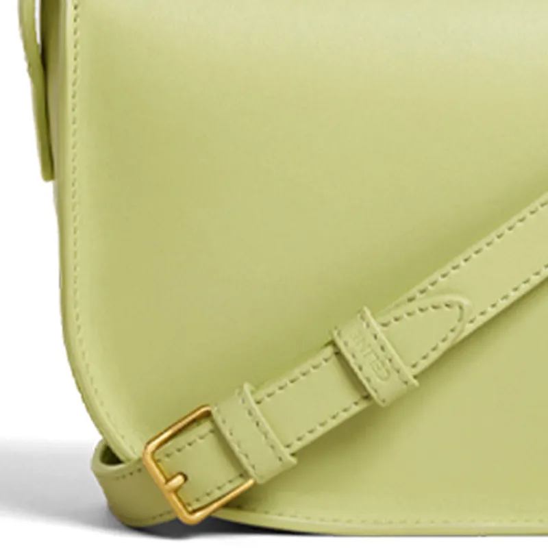 CELINE Triomphe Smooth Cow Leather Handbag Clutch Crossbody Bag Shoulder Bag Women's Light Grass Green-7