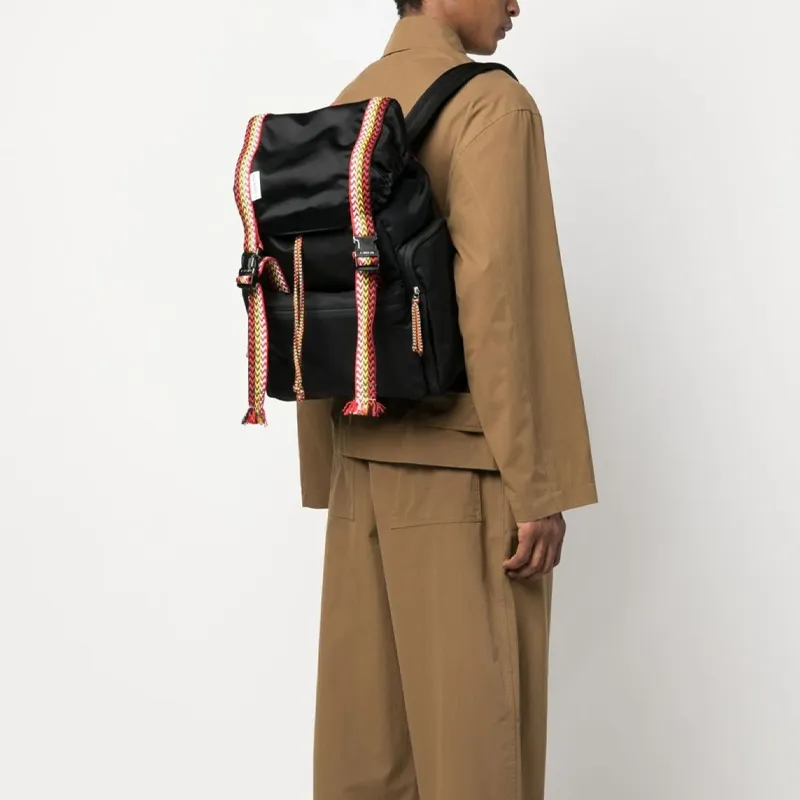 Lanvin Polyester Backpack Regular Men's Black-4
