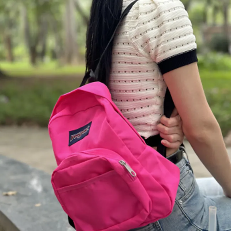 JanSport Polyester Backpack Mini Women's Caramel Pink-4