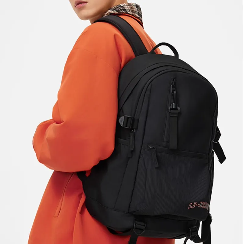 LiNing Polyester Backpack Unisex Black-3