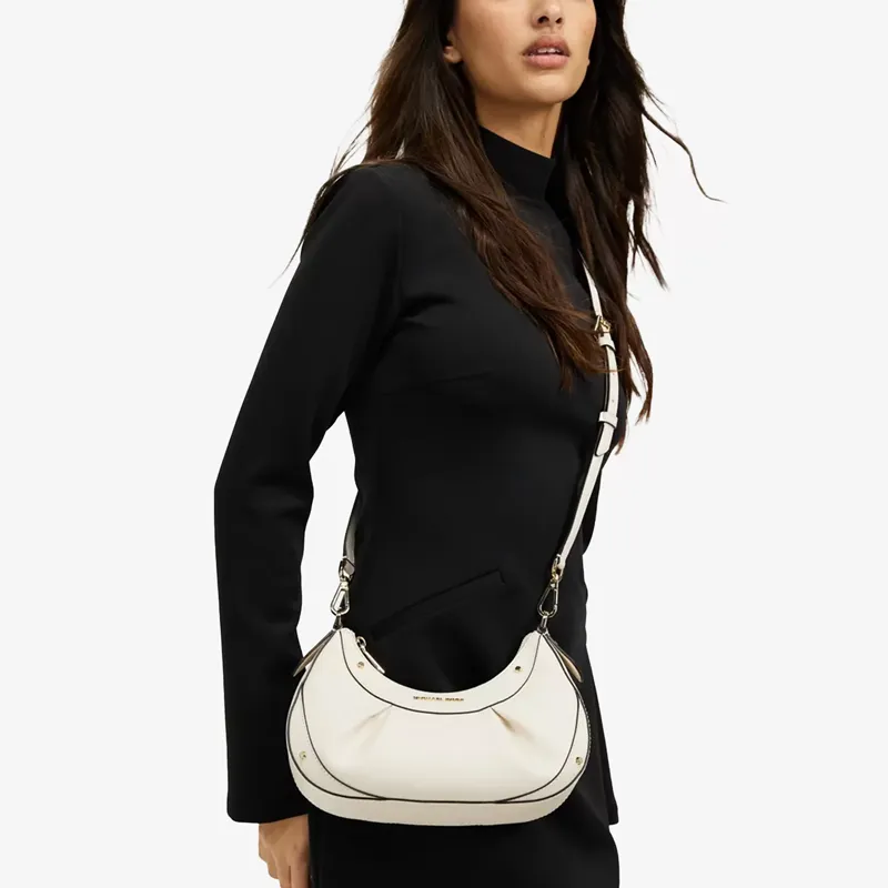 MICHAEL KORS Leather Handbag, Shoulder Bag, Crossbody Bag Trumpets Women's Milk White-5