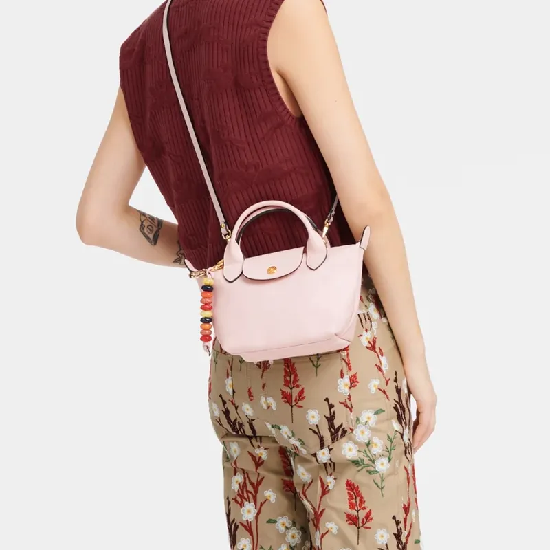 LONGCHAMP Le Pliage Xtra Cow Leather Portable Crossbody Bag, Shoulder Bag Unisex Pink-3